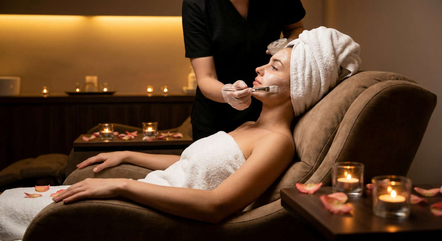 Luxury spa facial treatment